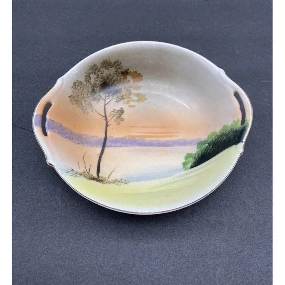 VTG Hand Painted Japan Porcelain Landscape Dishes Meito Noritake 1930s 40s Lot 2